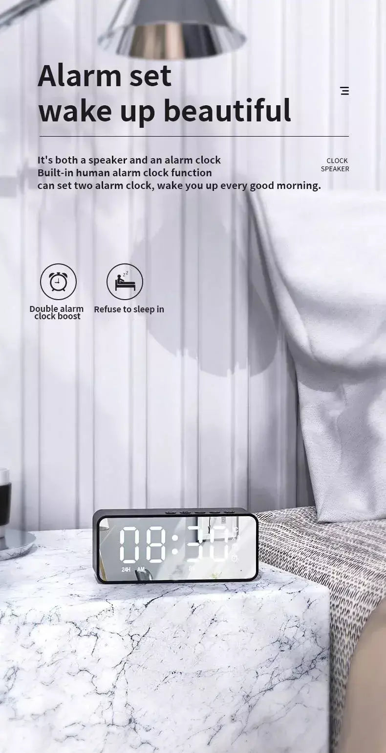 G50 alto-falante sem fio bluetooth com mini cartão fm espelho despertador tenda de áudio recebendo invite de voz k