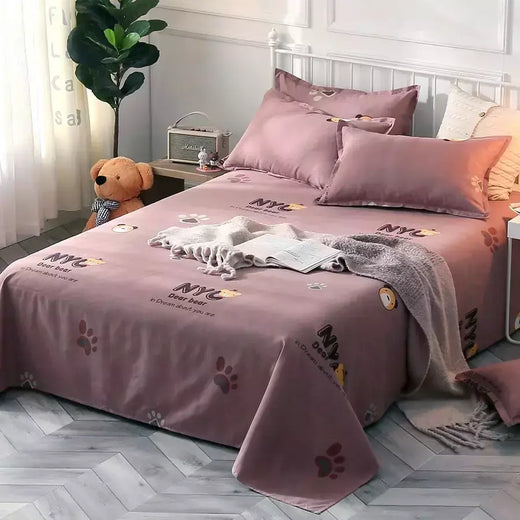 Home Textile Conjunto de lençóis com fronhas, cama plana, Lovers Room, Material de algodão, 3pcs