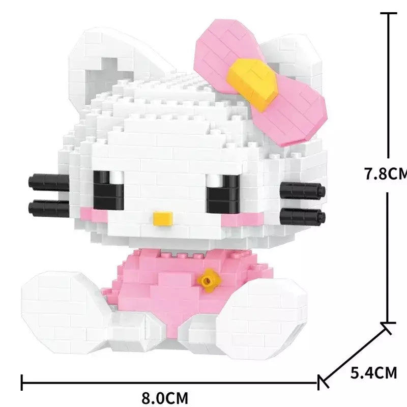 * Sanrio anime olá kitty minha melodia cinnamoroll pompompurin kuromi amigos blocos de construção tijolos menina crianças brinquedo do miúdo presente conjunto