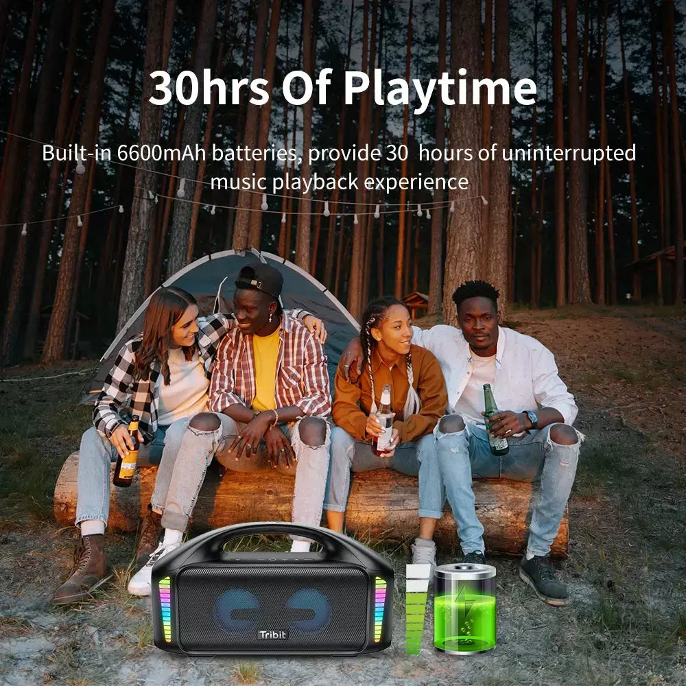 Tribit portátil bluetooth alto-falante 90w stormbox explosão ao ar livre sem fio alto-falante ipx7 à prova dwaterproof água festa acampamento alto-falante 30h playtime