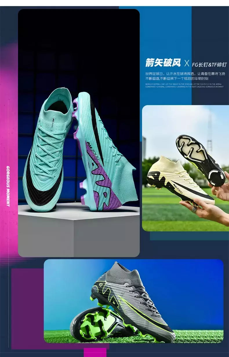 Sapatos de futebol antiderrapantes profissionais para homens, botas de treinamento Grass Society, grampos de qualidade superior, botas originais, novos