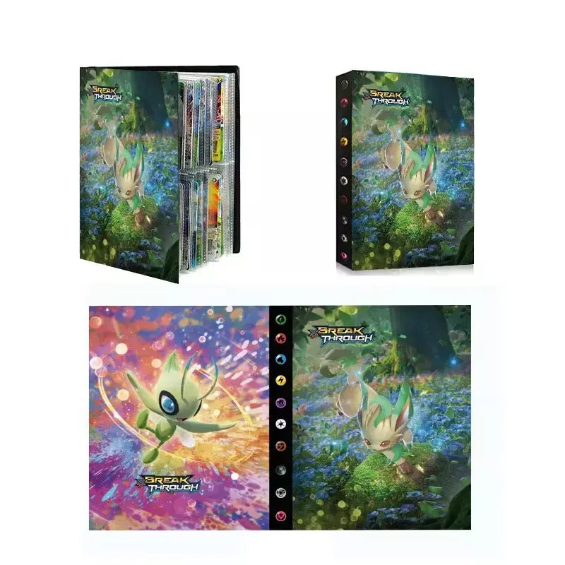 Álbum de cartões 4/9 protetor 240/540 pçs cartão livro mapa carta titular pasta dos desenhos animados charizard mewtwo vmax gx cartões coleção pasta