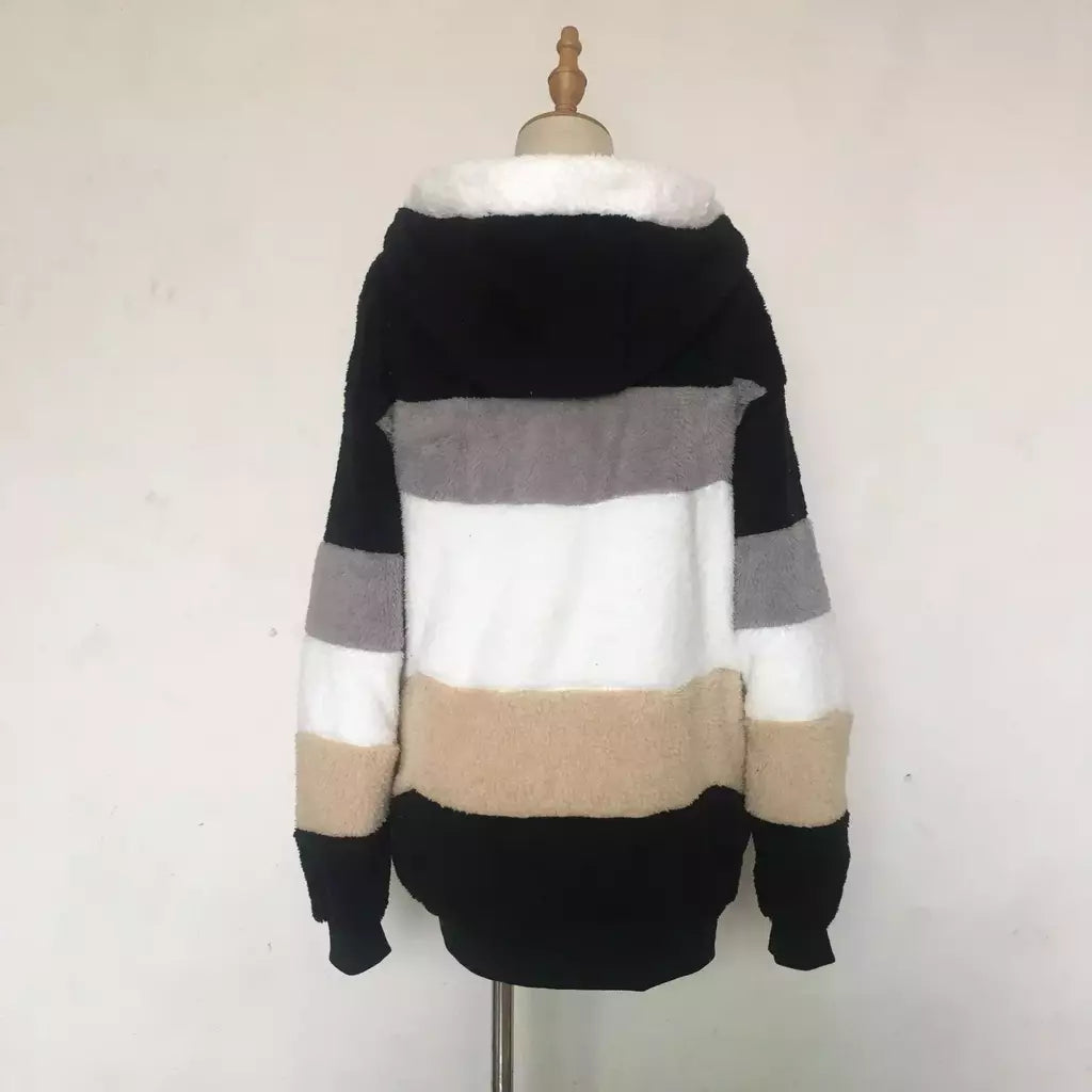 Casaco de capuz extragrande feminino com bolsos macios, streetwear quente, casaco solto, Lady Outerwear, outono, inverno, novo, 2023
