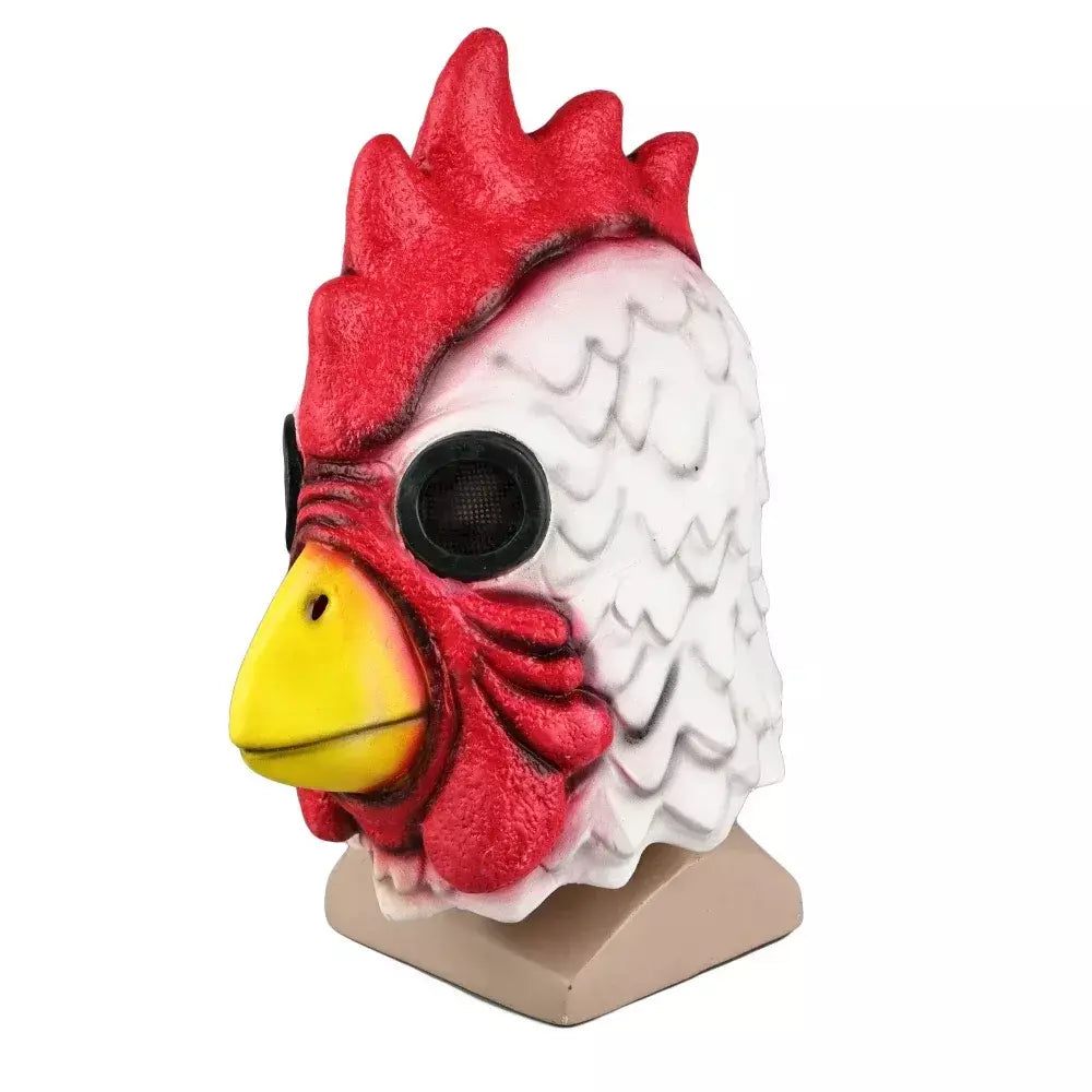 Máscara cosplay látex miami galo animais máscaras cabeça de frango para festa de halloween masquerade engraçado romance personalidade traje adulto
