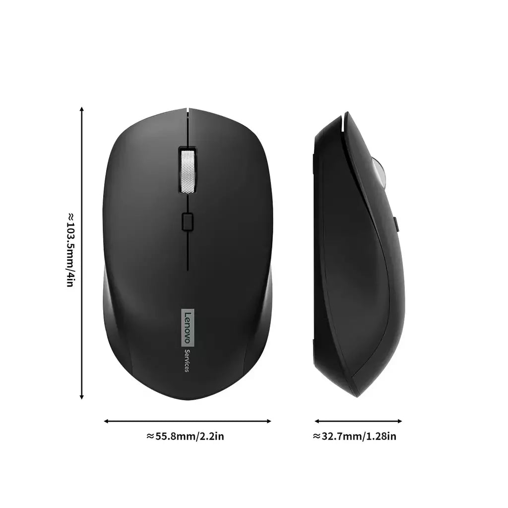 Mouse sem fio Lenovo Business Office Mouse silencioso Design ergonômico compatível com múltiplas plataformas Conexão 2,4g, fonte de alimentação de bateria seca de 1,5V, o produto não inclui baterias