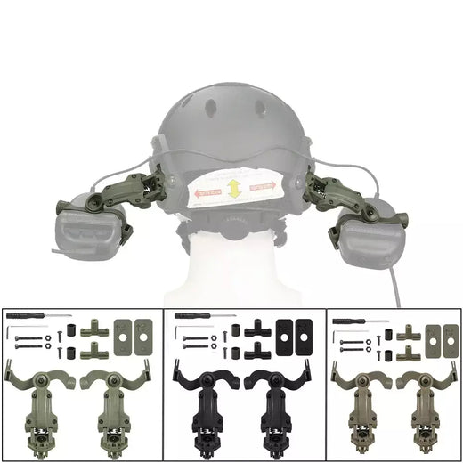 Earmor m32 mod4/se tiro earmuffs tático redução de ruído fone com capacete arco ferroviário adaptador com kenwood ptt adaptador novo