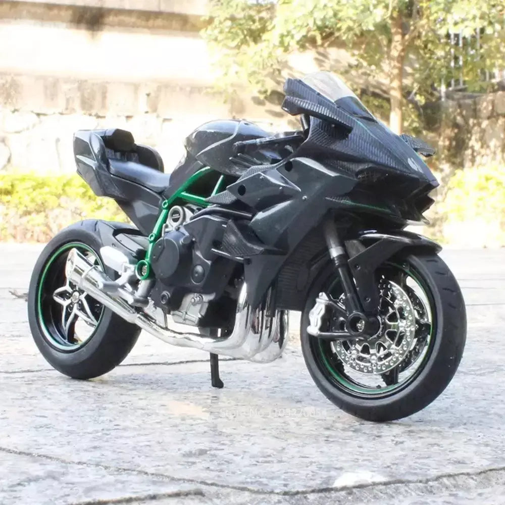 1:12 kawasaki h2r bwm s1000rr liga motocicleta brinquedos diecast carro em miniatura roda dianteira direção moto crianças presente de natal