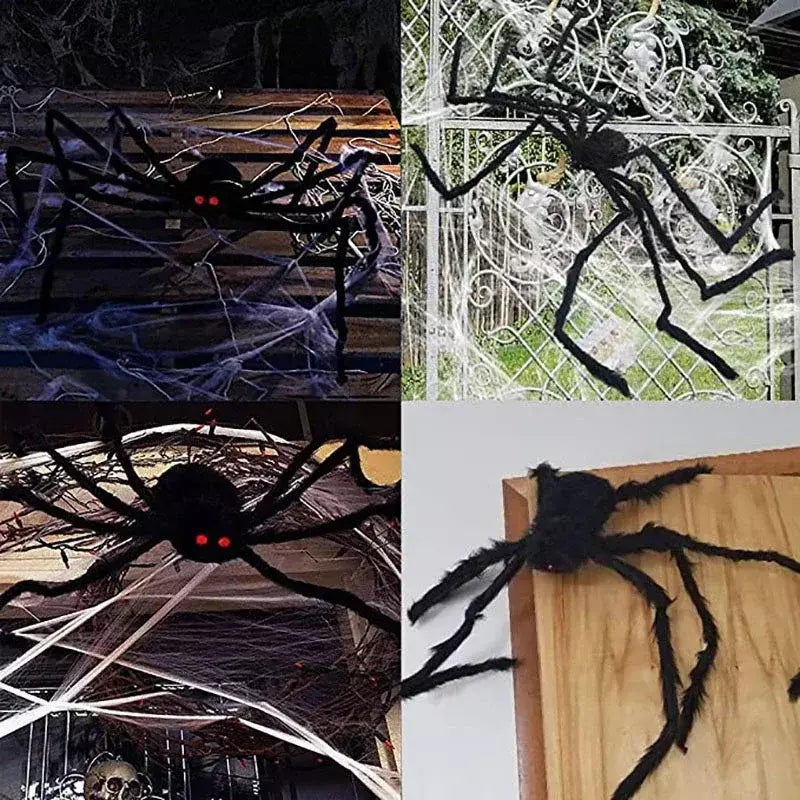 30cm/50cm/75cm/90cm/125cm/150cm/200cm horror halloween gigante aranha preta decoração casa assombrada festa adereços decoração de halloween