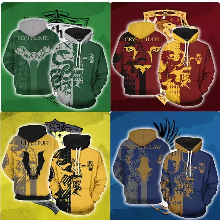 Harryy potter cosplay gryffindor camisola outono inverno moletom com capuz slytherin hufflepuff ravenclaw novidade anime traje