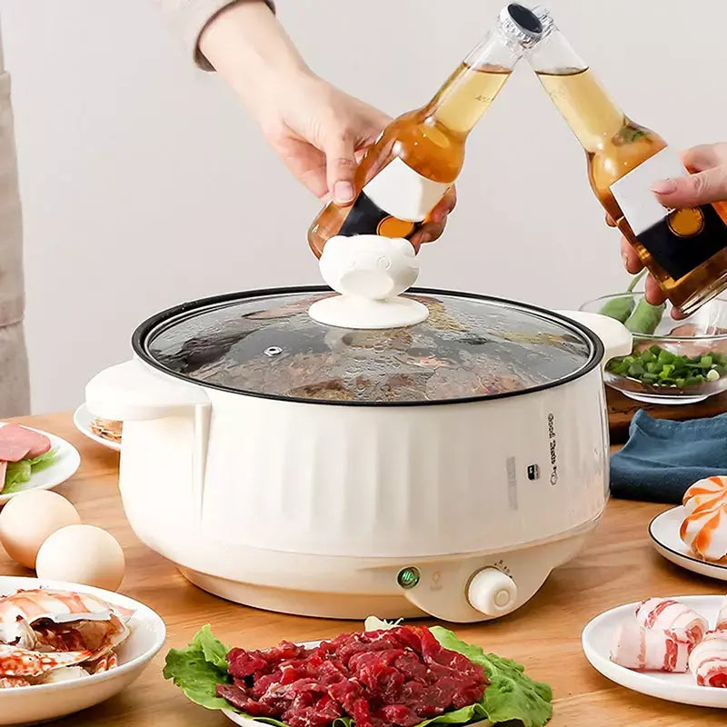 Frigideira elétrica multifuncional, 1.7/3.2/3.7l, antiaderente, fogão lento, grande capacidade, panela quente elétrica, suprimentos de cozinha