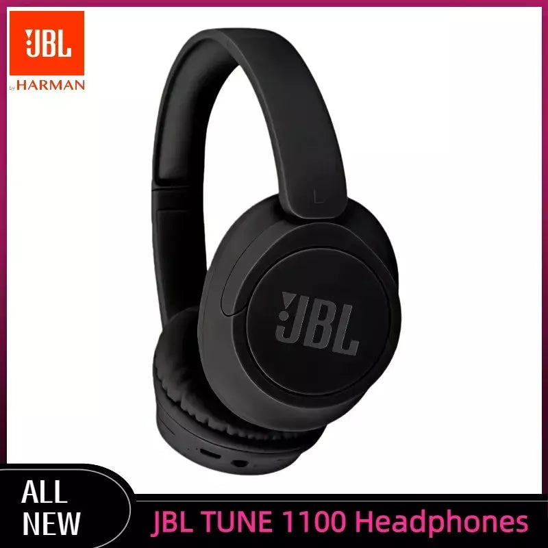 Novo jbl tune 1100 fones de ouvido sem fio bluetooth sobre a orelha alta fidelidade estéreo dobrável leve com carregamento rápido