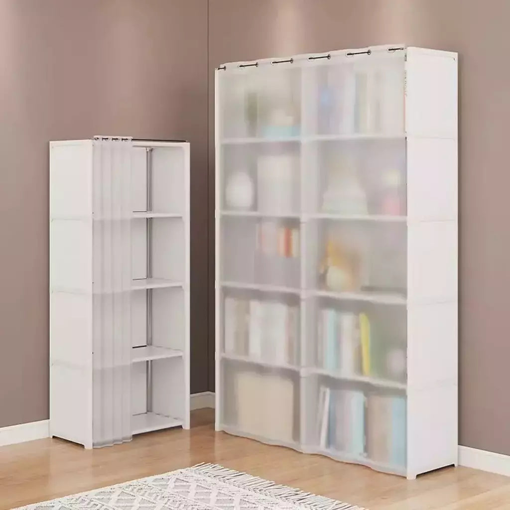 Dustproof High Capacity Partition Wardrobe, Open Bookshelf, Montagem simples Armário de armazenamento, Mobília do quarto, 6 camadas, 5 camadas
