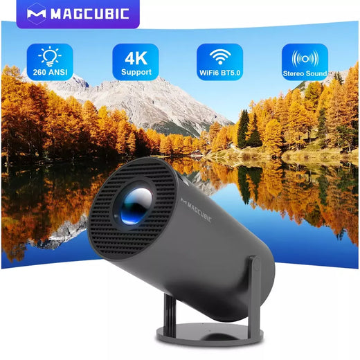 Projetor magcúbico android11 4k 1280*720p hy300 pro duplo wifi 290ansi 180 flexível bt5.0 cinema projetor portátil ao ar livre