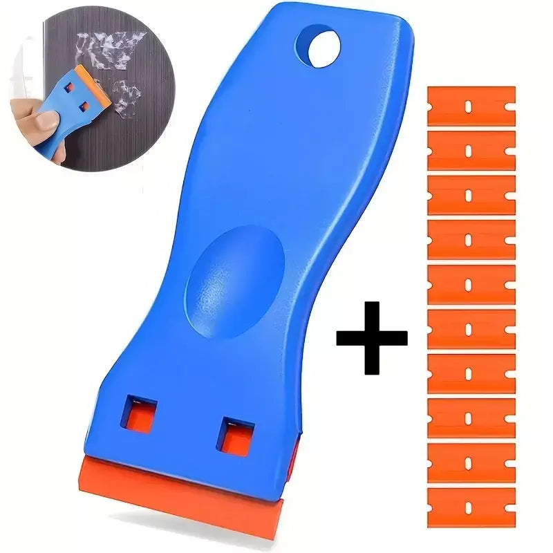 1 conjunto removedor de adesivo de carro multiuso plástico pequena pintura filme automotivo ferramenta aplicação raspador limpeza vidro doméstico