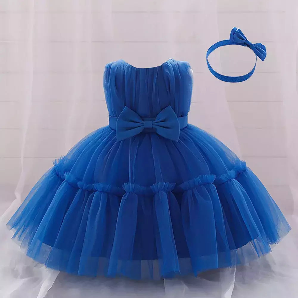 Elegante vestido de tule para meninas, bebê infantil, 1st Birthday, Vestidos de batismo, Kids Wedding Party, Toddler Clothes, Verão