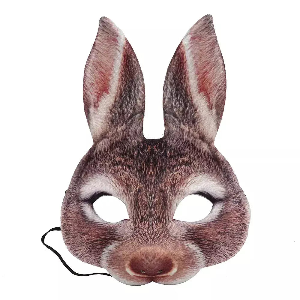 Máscara animal 3d realista meia máscara facial halloween carnaval masquerade festa de aniversário jogo cosplay acessórios de fantasia adereços