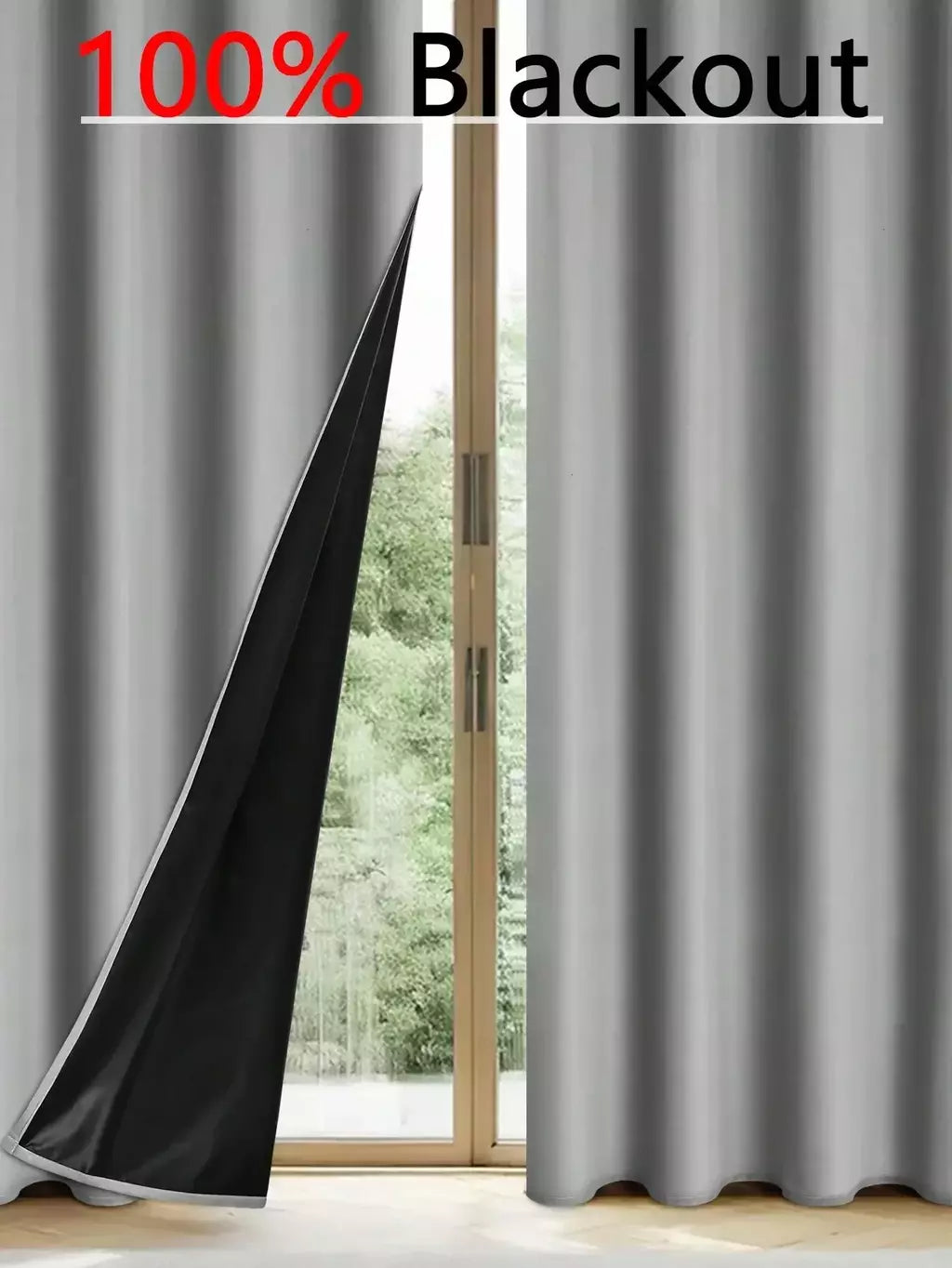 Cortinas blackout sólidas com ilhós, Total Privacy cortinas para quarto, 1pc
