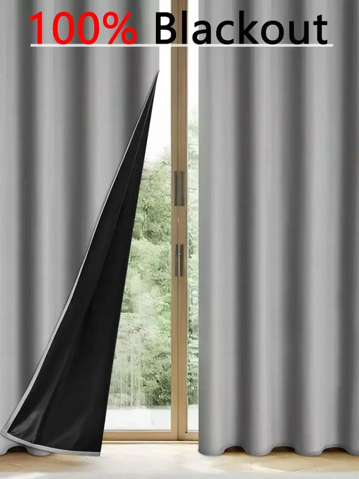 Cortinas blackout sólidas com ilhós, Total Privacy cortinas para quarto, 1pc