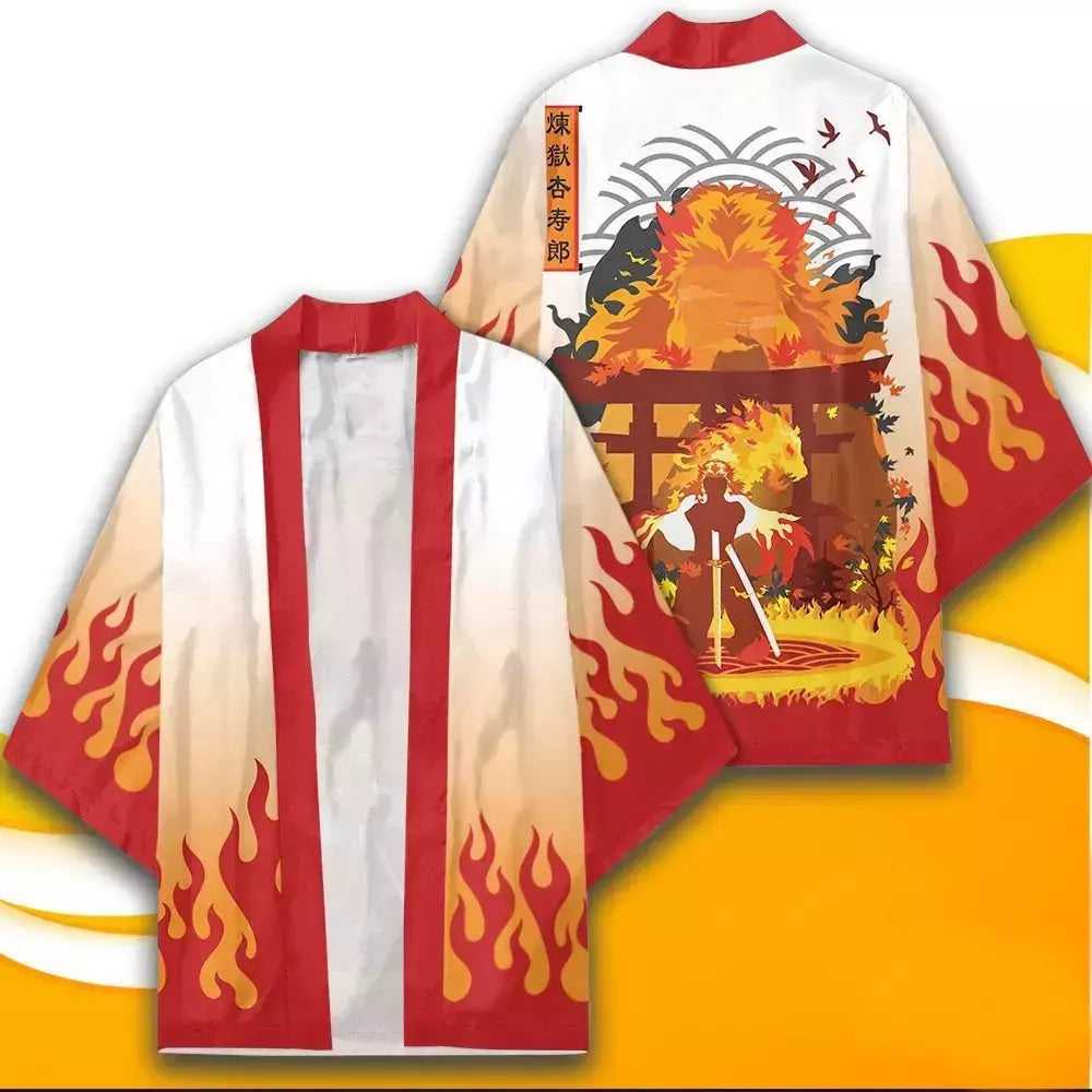 Personagem de anime japonês impresso quimono cardigan masculino feminino verão borboleta kochou shinobu impresso traje tradicional japonês