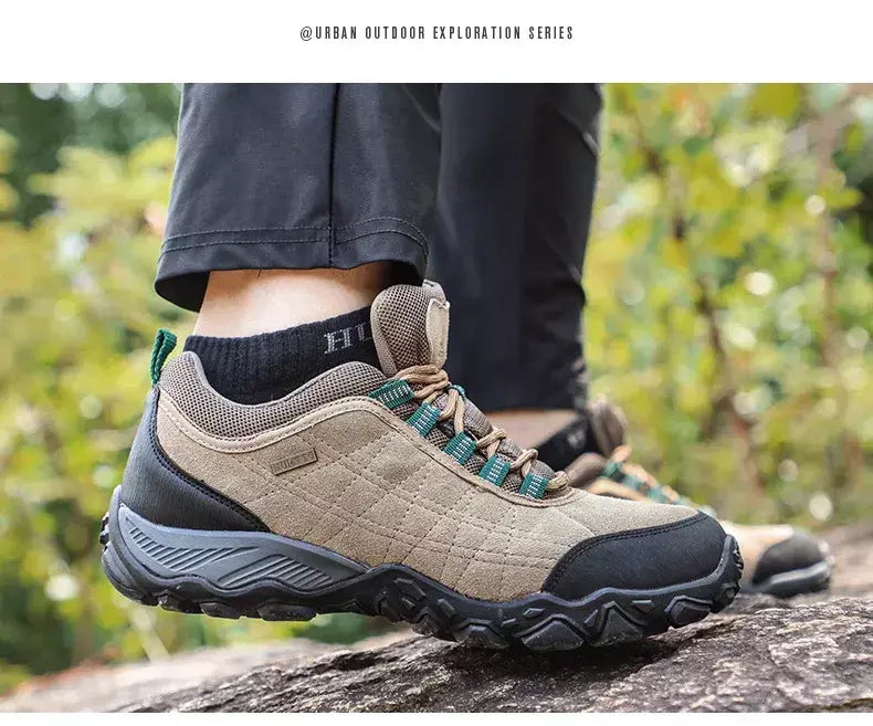 Humtto caminhadas sapatos dos homens de luxo designer inverno escalada trekking tênis para homens couro esportes ao ar livre trabalho homem sapatos 110282 Um
