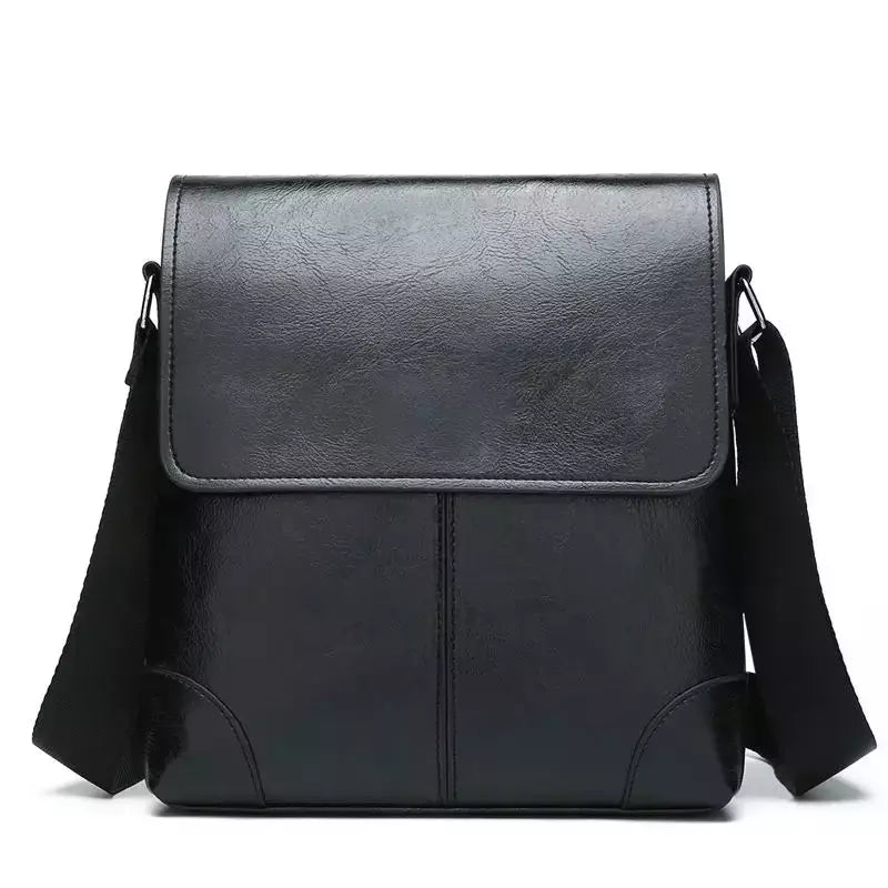 Bolsa crossbody impermeável para homens, cor sólida, grande capacidade, pasta portátil, armazenamento de couro PU, sacos de ombro, meninos