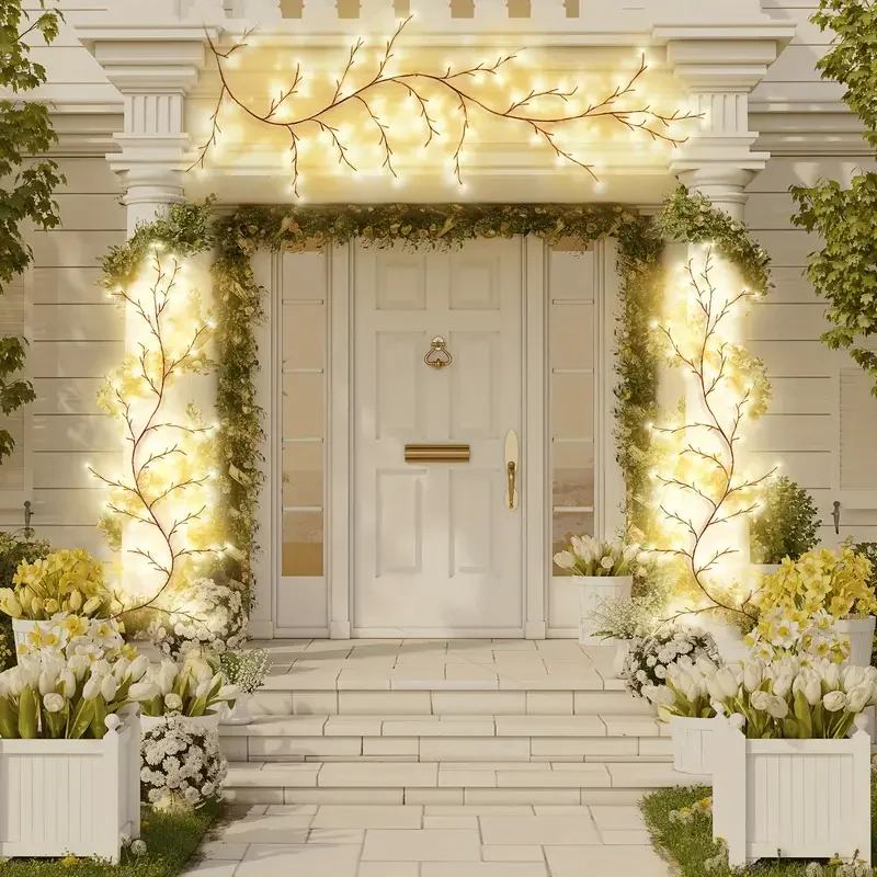 Luzes Willow Vine para decoração de quarto, luzes mágicas flexíveis com USB, 96 LED, luzes cintilantes dos ramos de árvores, 180cm, 78,5 pol, 1PC