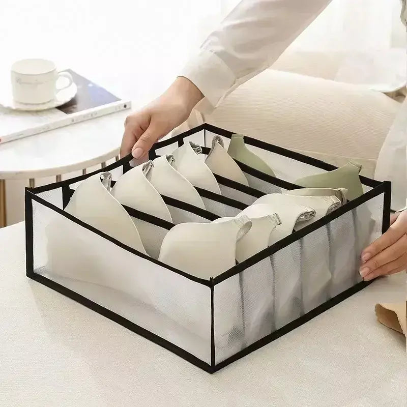 Organizador de gaveta para roupas íntimas, caixa de armazenamento dobrável, organizador de armário, divisor de gaveta para cuecas, meias, sutiã, caixas de armazenamento