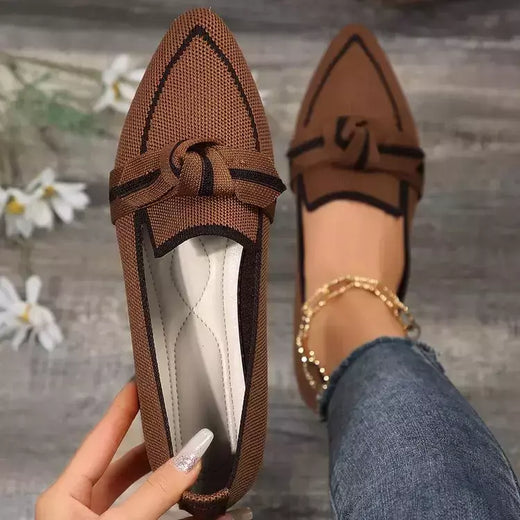 Mocassins femininos de malha, tênis de caminhada casual, tênis respirável, cor sólida confortável, dedo do pé apontado, novo, 2022, 2024