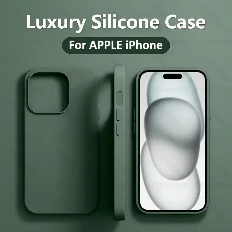 Capa de telefone de silicone líquido de luxo para apple iphone 11 13 12 14 15 16 pro max casos para iphone 15 plus capa protetora à prova de choque