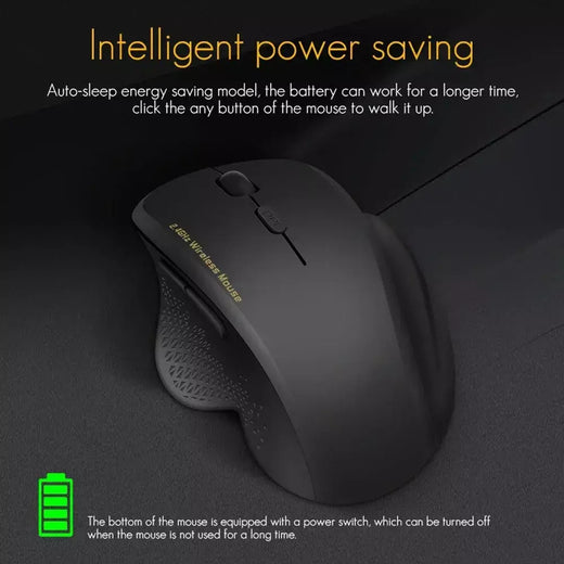 Mouse para jogos sem fio 2.4G Mouse ergonômico sem fio com receptor USB Mouse de computador com 6 botões para computador laptop