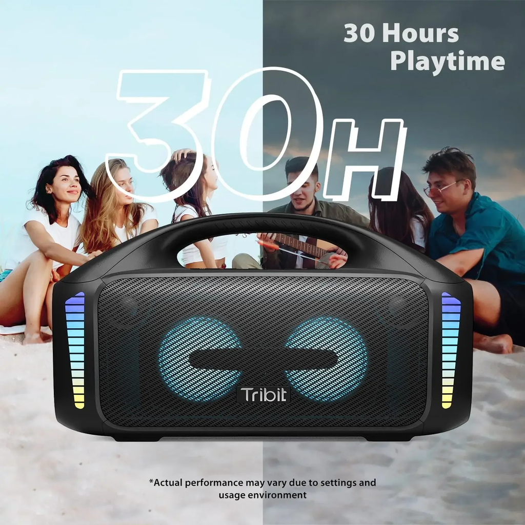 Tribit portátil bluetooth alto-falante 90w stormbox explosão ao ar livre sem fio alto-falante ipx7 à prova dwaterproof água festa acampamento alto-falante 30h playtime