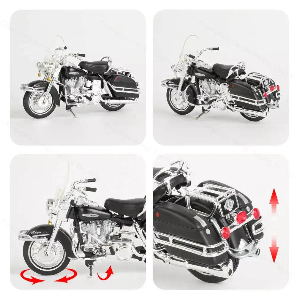 Maisto 1:18 Harley-Davidson 1966 FLH Electra Glide Die Cast Veículos Colecionáveis Hobbies Modelo de Motocicleta Brinquedos