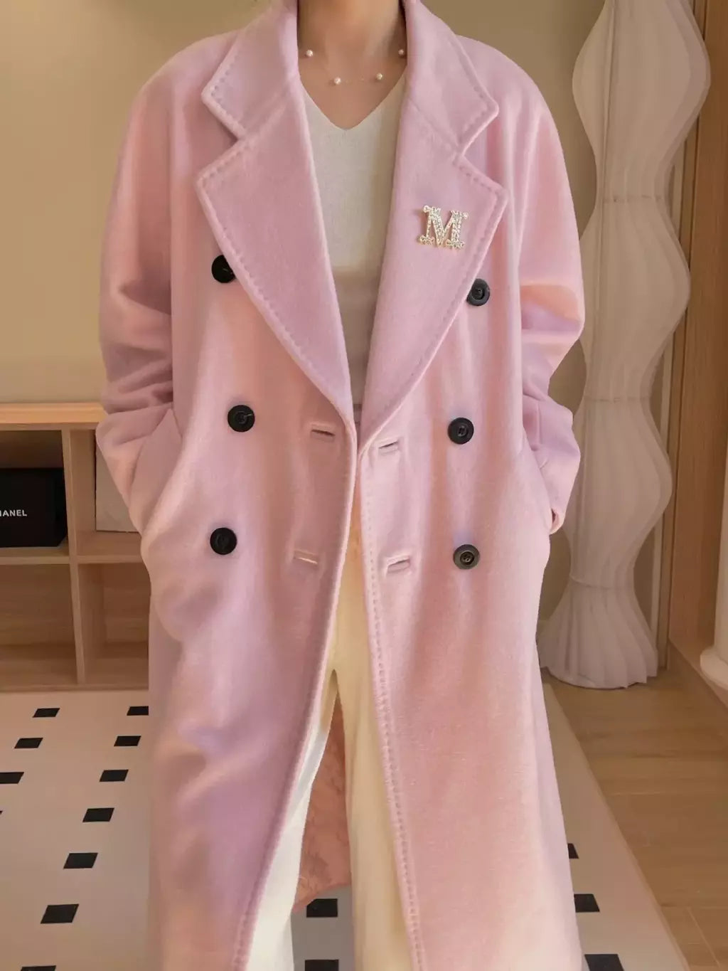 Casaco de Cashmere Camel Classic, casaco de lã de comprimento médio, novo, 101801, outono e inverno