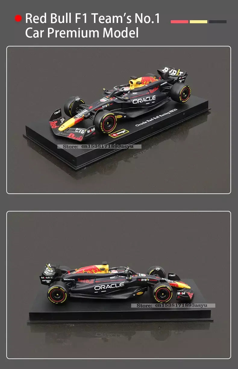 Bburago 1:43 2024 RB20 F1 Red Bull Racing TAG Heuer 2023 RB19 Miami # 1 Verstappen # 11 Brinquedo modelo fundido para carro em liga Perez