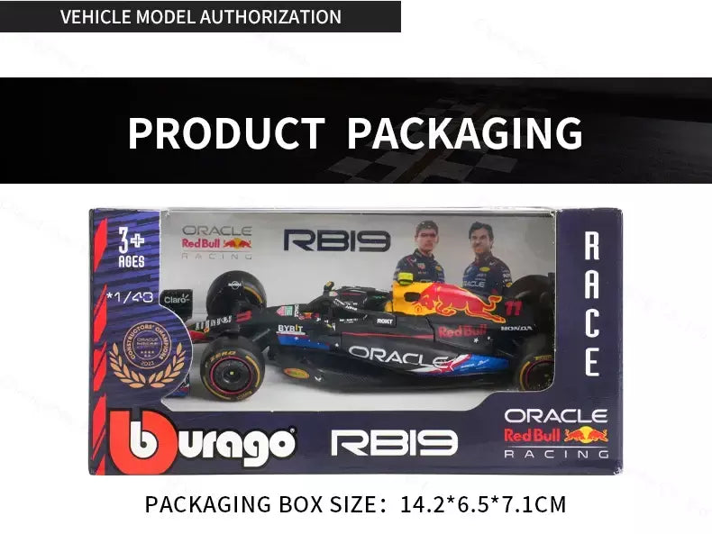 Bburago 1:43 Redbull 2023 RB19 Austin Miami Las Vegas GP # 1 # 11 F1 Racing Formula Car Simulação Estática Diecast Alloy Model Car