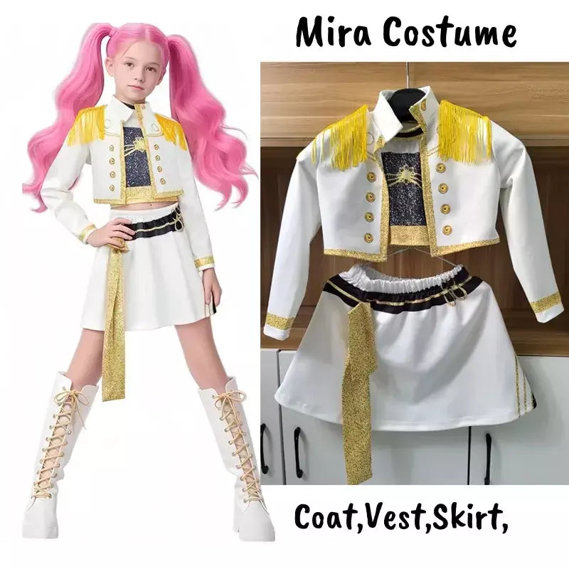 K-pop caçadores de demônios zoey rumi mira traje vestido ídolo virtual filme cosplay para meninas halloween carnaval traje