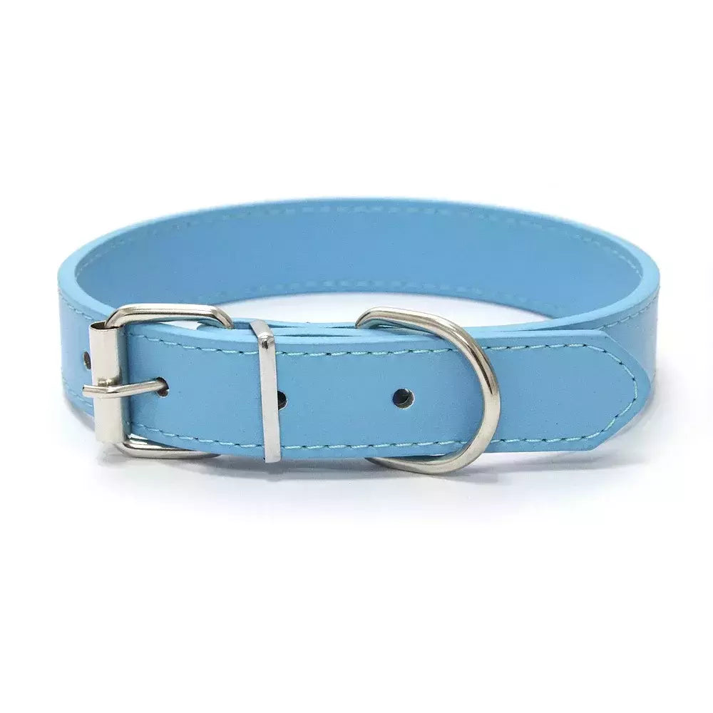 Coleira de couro para cachorro, cor sólida, ajustável, gato, filhote de cachorro, alça de pescoço, adequada para cães médios e pequenos, suprimentos para animais de estimação
