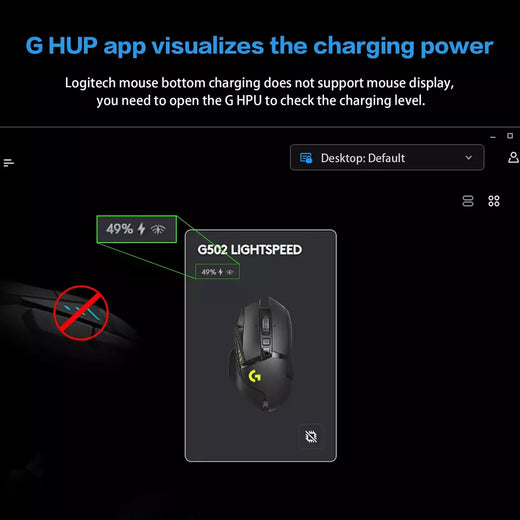 Fanxoo g-power mouse doca de carregamento sem fio para logitech g502 g502x plus gpw g903 com luz rgb botão de controle de volume do computador