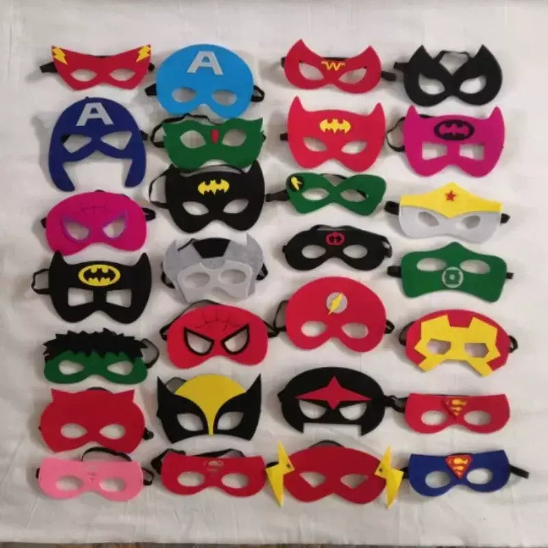 32/28/10 pçs/lote máscara de super-herói cosplay natal dia das bruxas crianças adulto carnaval festa adereços aniversário das crianças feltro masquerade