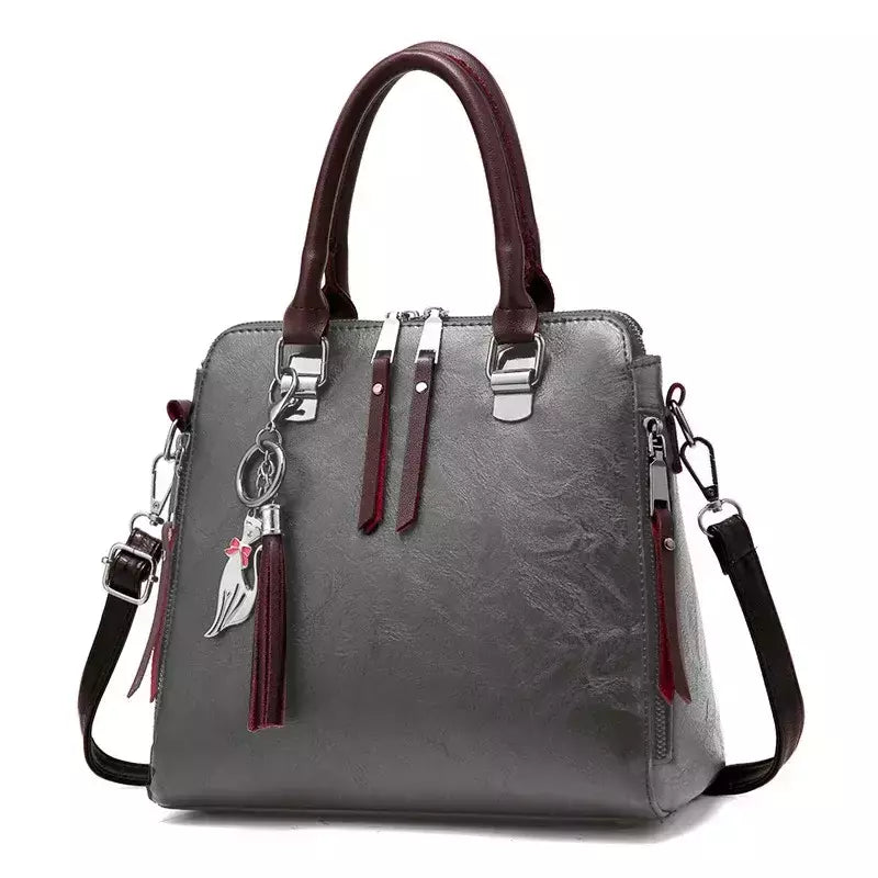 Bolsa de Ombro de Couro Retro para Mulheres, Bolsa Crossbody Messenger, Grande Capacidade, Bolsa Feminina, Designer de Luxo, Alta Qualidade
