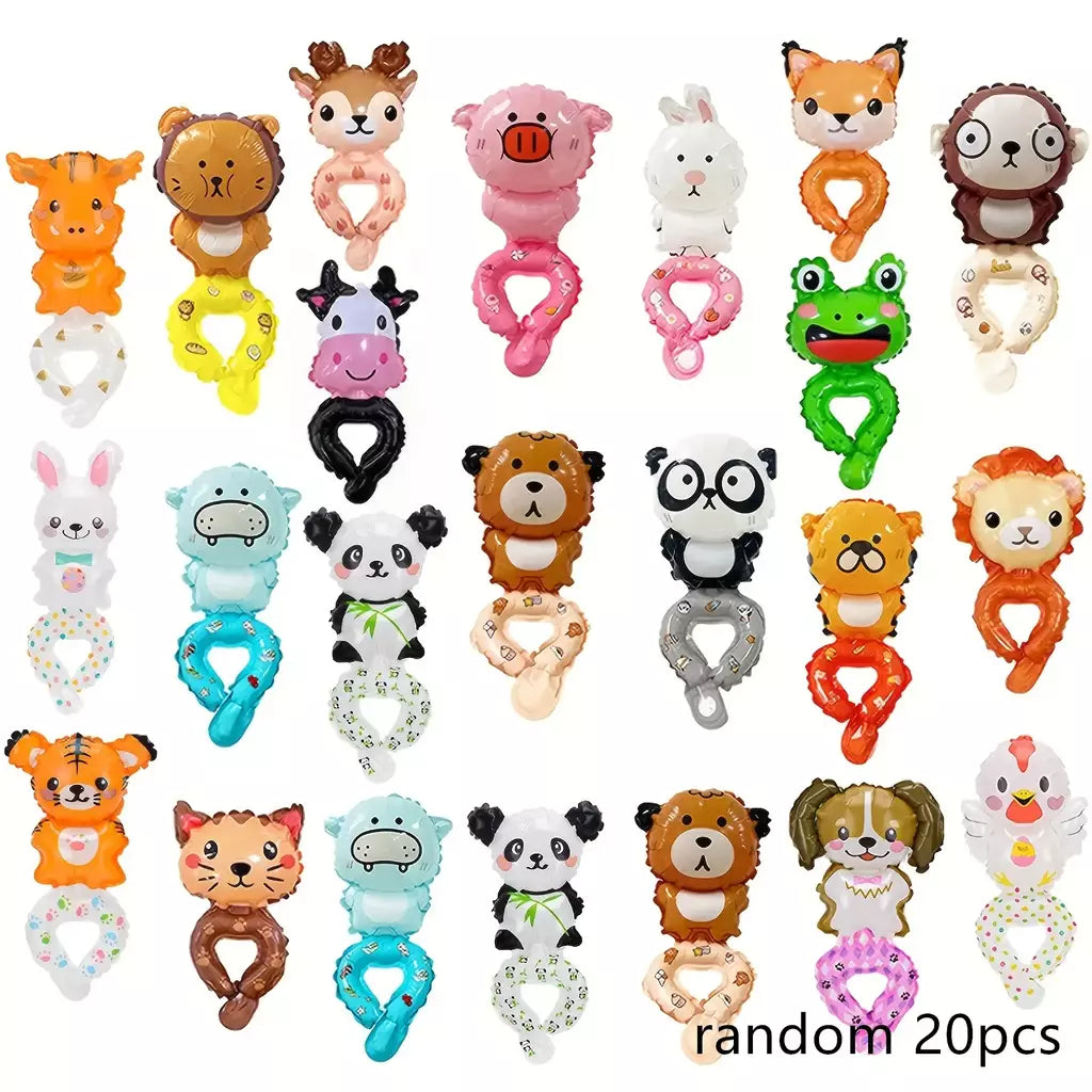 10/20/30/50 suprimentos de festa de balão de bandana mista, balões de coelho de urso de desenho animado fofos, decorações de festa de aniversário (mélange de 4-6 estilos