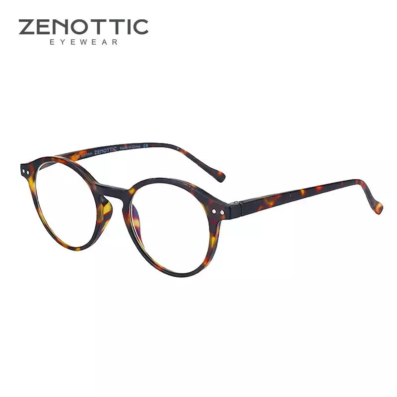 Zenottic 2024 retro óculos de leitura anti luz azul bloqueando leitores moda leve óculos feminino masculino dioptria 0 a 4.0