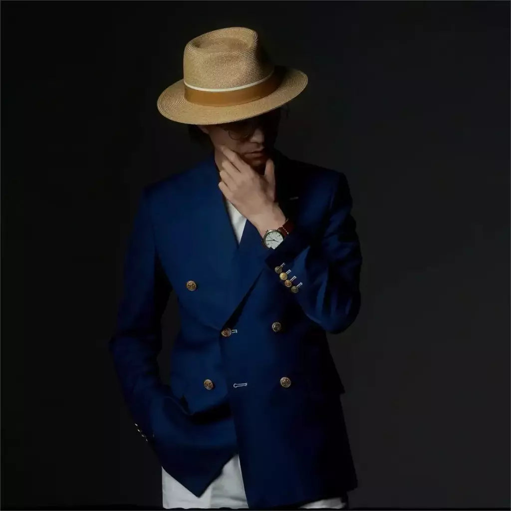 Chapéu Sol Praia Aba Larga para Homens e Mulheres, Fedora Proteção UV, Chapéu Panamá de Palha Suave, Designer Sênior, Tamanho Grande, Verão, 61cm