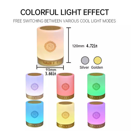 Azan muçulmano luz noturna alcorão portátil sem fio caixa de som bluetooth alto-falante caixa de som música blutooth lâmpada sagrada mini defletor