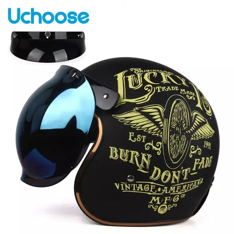 DOT Certificado Retro Capacete de Motocicleta Cafe Racer Rosto Aberto Casco Moto para Acessórios de Motocicleta Homens Cascos de Moto