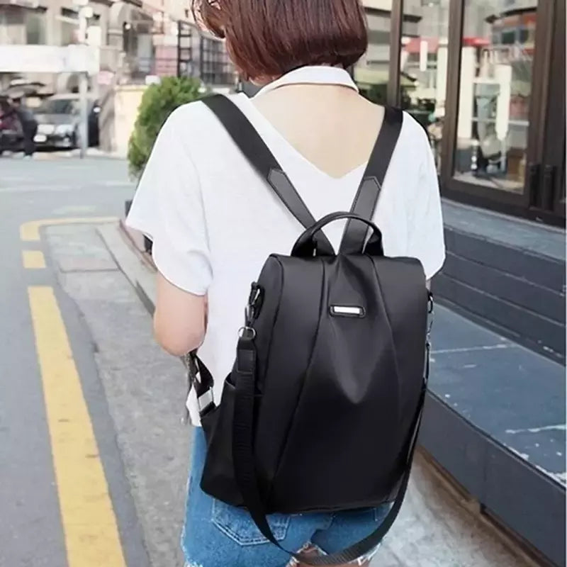 Mochila de nylon multifuncional para mulheres, bolsa escolar casual para meninas, alça destacável, bolsa de ombro de viagem, cor sólida, nova moda
