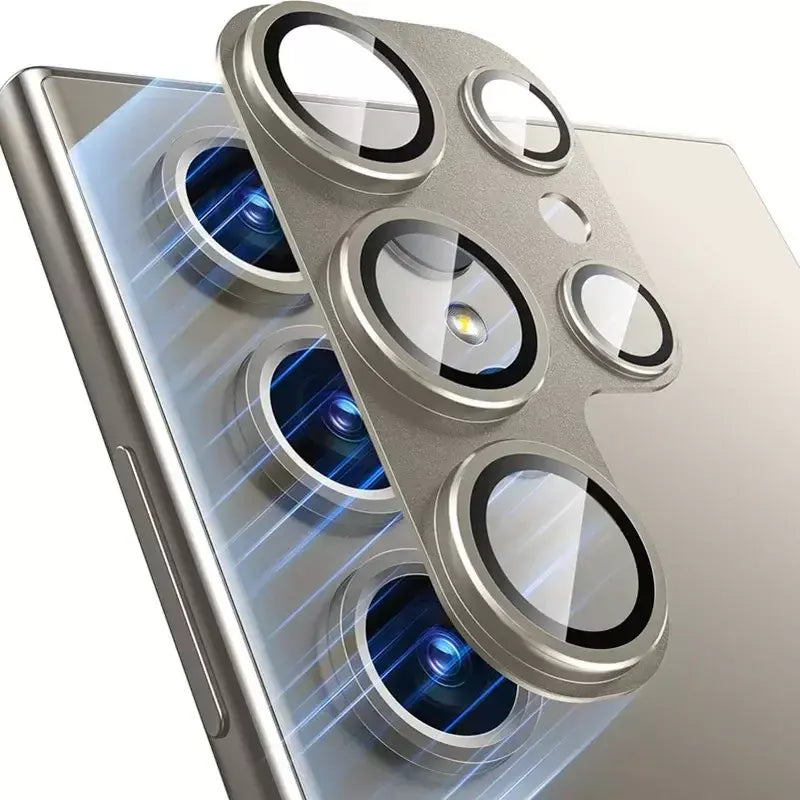 1 pçs protetor de vidro da lente da câmera de metal para samsung galaxy s24 s25 ultra s23 plus s24plus s24 + acessórios capa lente vidro