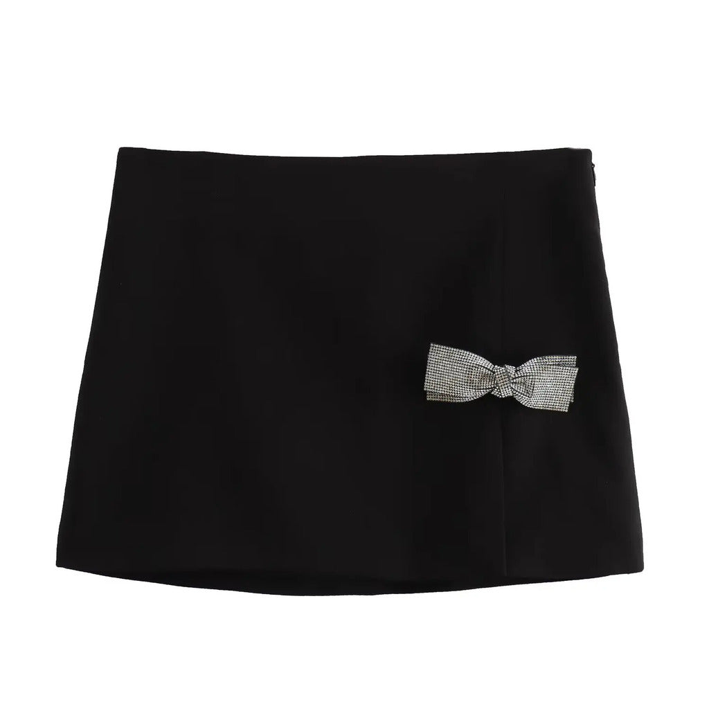 TRAF-Mini Saia de Cintura Alta Feminina, Saia Arco Elegante, Streetwear Luxo, Saias Designer, Primavera, Verão, Nova
