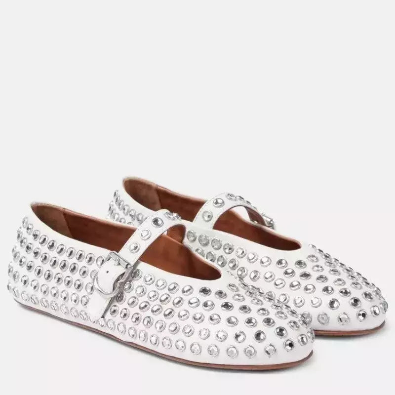 Sapatos Mary Jane para mulheres, sapatos Mary Jane, sapatilhas, apartamentos, confortáveis, diamante de água, rebite, lolita, novo, 24