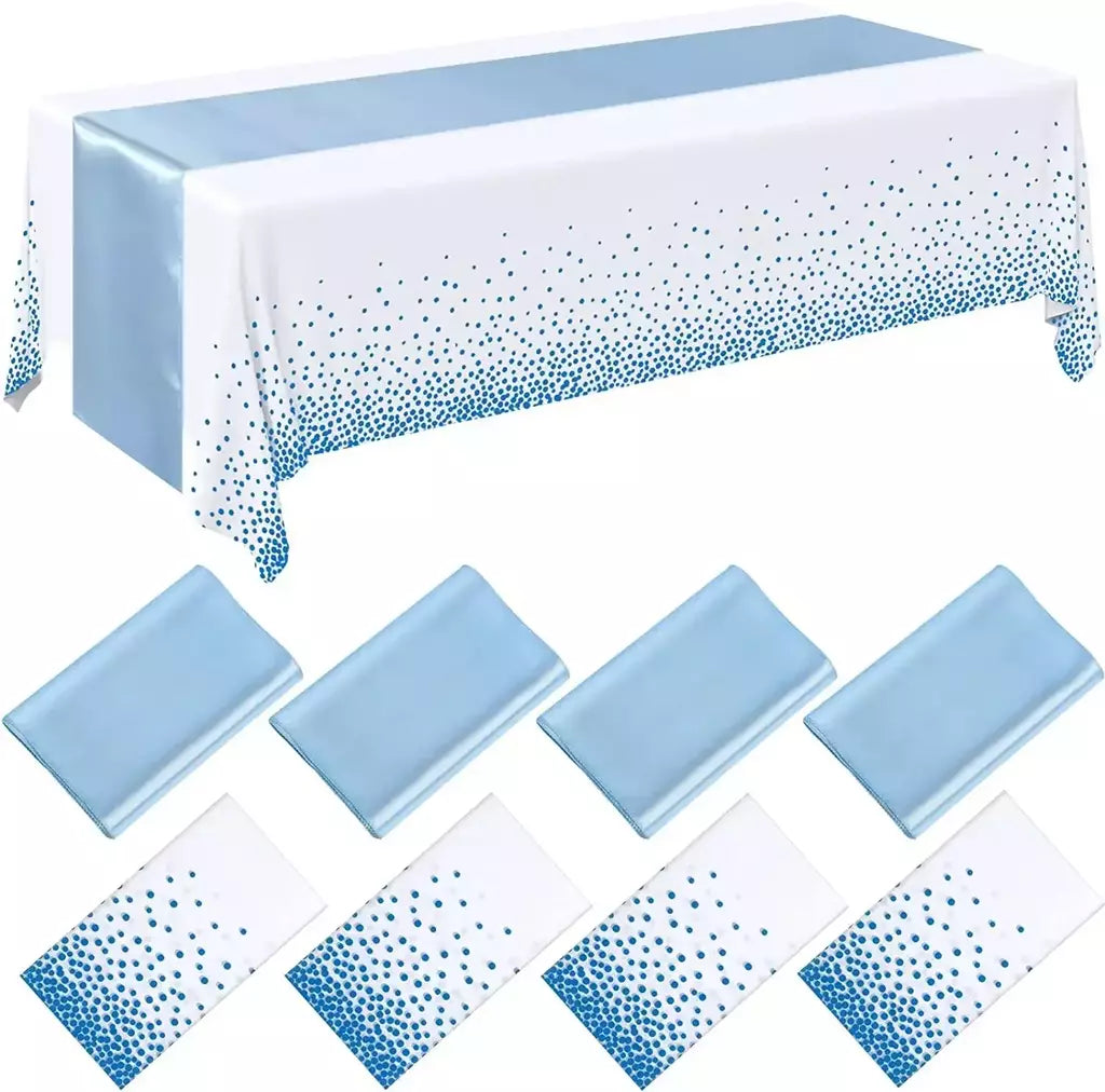 Toalha de mesa de plástico descartável ouro rosa 6 lugares capa de mesa 108 polegadas corredor de mesa de cetim para festa de casamento